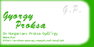 gyorgy proksa business card